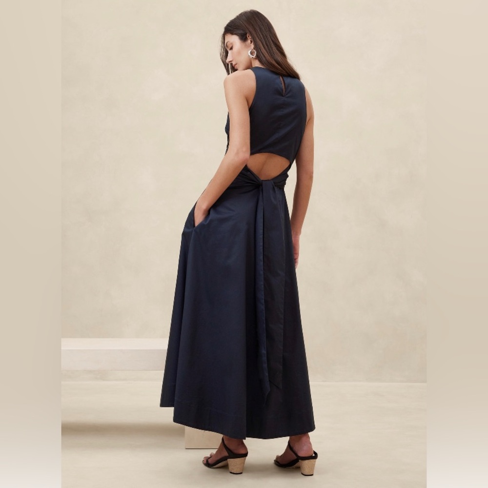 BANANA REPUBLIC STRETCH-COTTON POPLIN MAXI DRESS - Picture 6 of 10